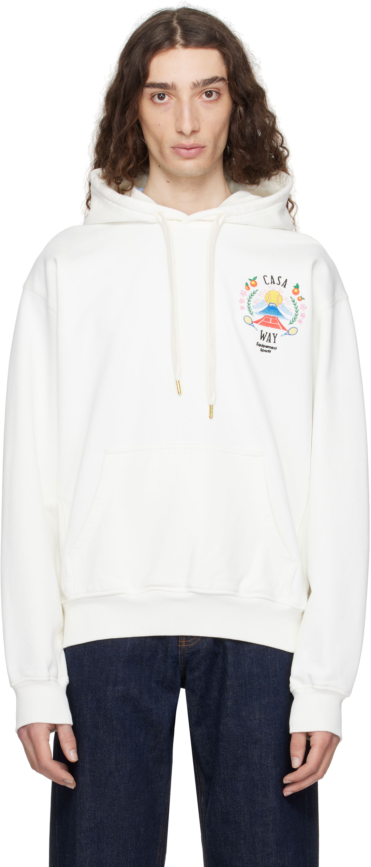 Mikina Casablanca Casablanca 'Casa Way' Mountain Hoodie Biela | MPF25-JTP-292-01, 0