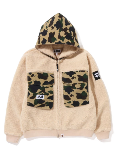 Bunda BAPE Big Pocket Relaxed Fit Boa Jacket Béžová | 1I80-140-004