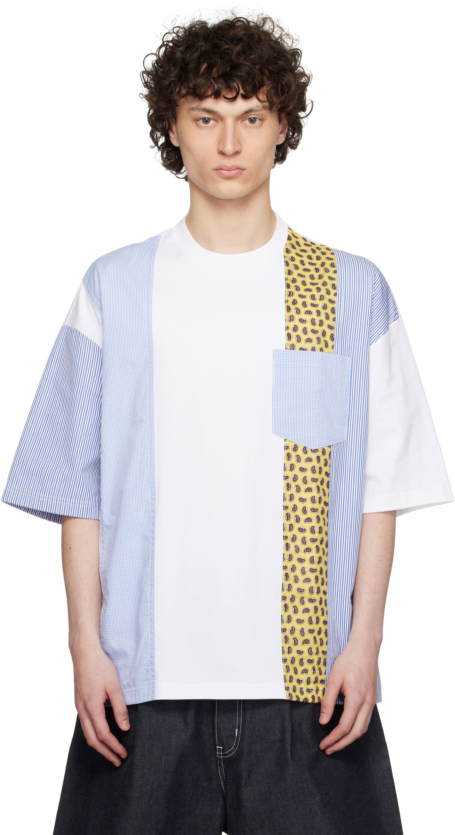Tričko Comme des Garçons Comme des Garçons Homme Multi-Fabric T-Shirt Biela | HO-T010-051, 0