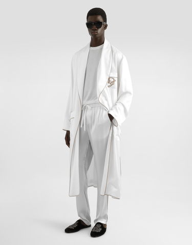 Pyžamo Dolce & Gabbana Dolce & Gabbana Silk Robe with Embroidery Biela | G031TZFU1AUW0001, 1