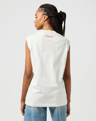 Tielko Wrangler Wrangler Rodeo Club Graphic Muscle Tank Top Biela | 112362574:XS, 1