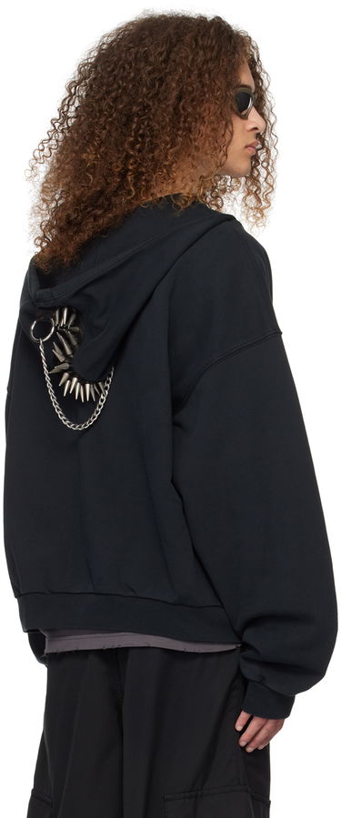 Mikina We11done We11done Oversized Zip-Up Hoodie Čierna | WD-TJ0-24-813-U-BK, 2
