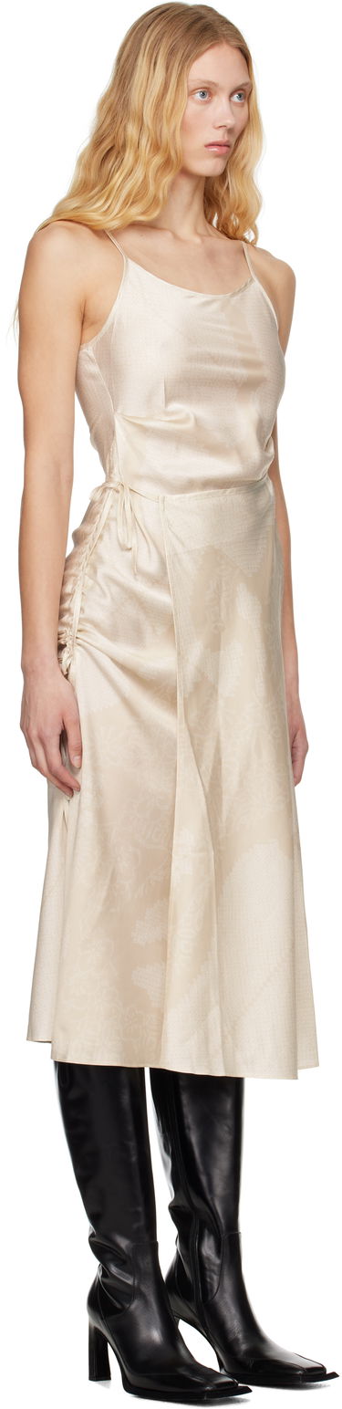 Šaty Feng Chen Wang Feng Chen Wang Pleated Silk Midi Dress Béžová | FWS19DR04, 1