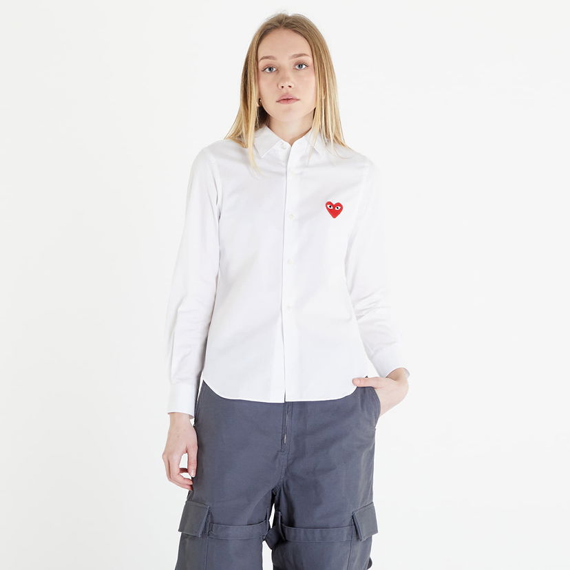 Košeľa Comme des Garçons PLAY Heart Logo Shirt Biela | AZB001 white