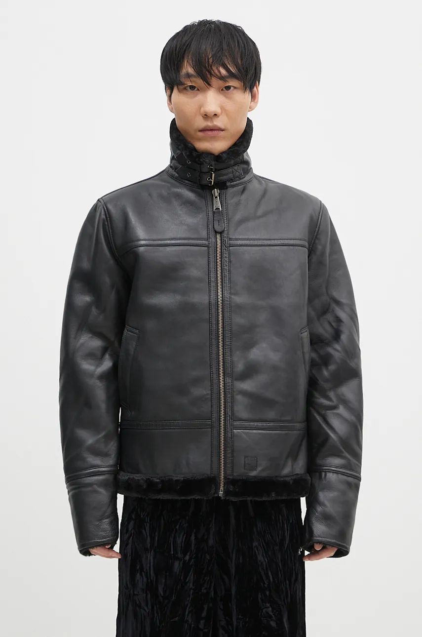 Bomber bunda Alpha Industries B3 Leather Bomber Jacket Čierna | 148114, 0
