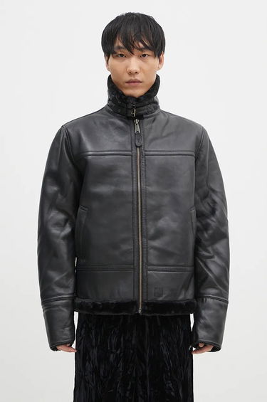 Bomber bunda Alpha Industries B3 Leather Bomber Jacket Čierna | 148114, 0