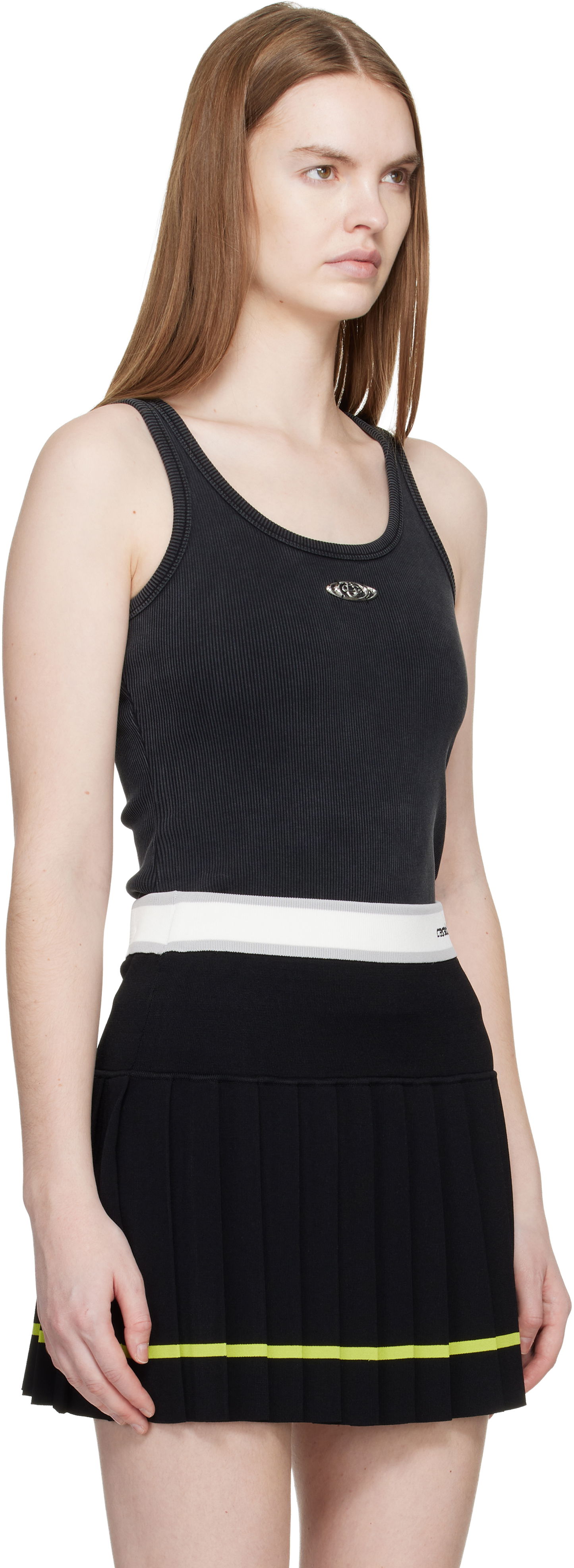 Tielko Casablanca Corrosion Ribbed Tank Top Čierna | W-SP26-JTS-039-01, 1