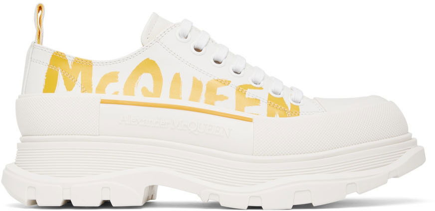 Tenisky a topánky Alexander McQueen Graffiti Tread Slick Low-Top Sneakers Biela | 711108WIAT6, 0