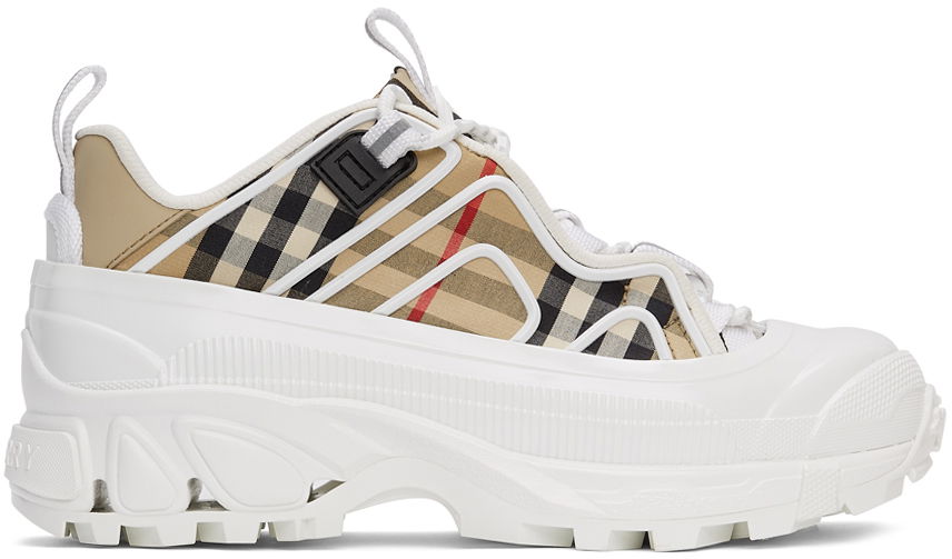 Tenisky a topánky Burberry Check Arthur Sneakers 'White & Beige' Biela | 8039440, 0