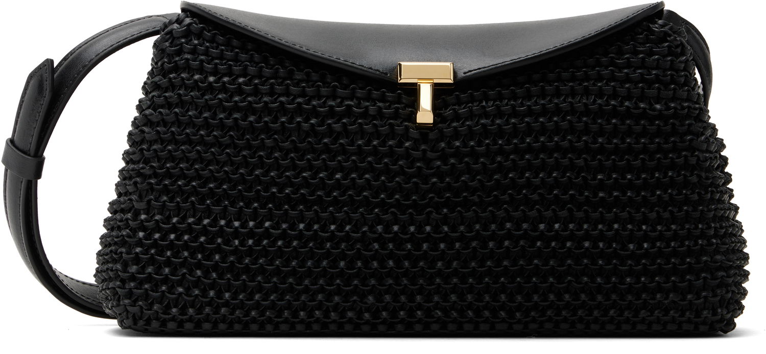 Taška cez rameno TOTEME TOTEME T-Lock Woven Leather Clutch Bag Čierna | 252-WAL950-LE0134, 0