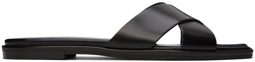 Doplnky Aeyde Aeyde Sonia Leather Crisscross Slide Sandals Čierna | A11-FS-BRNS08FL62-SS24-800-001, 0
