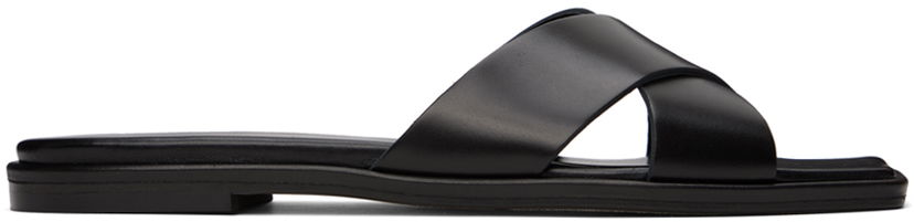 Doplnky Aeyde Aeyde Sonia Leather Crisscross Slide Sandals Čierna | A11-FS-BRNS08FL62-SS24-800-001