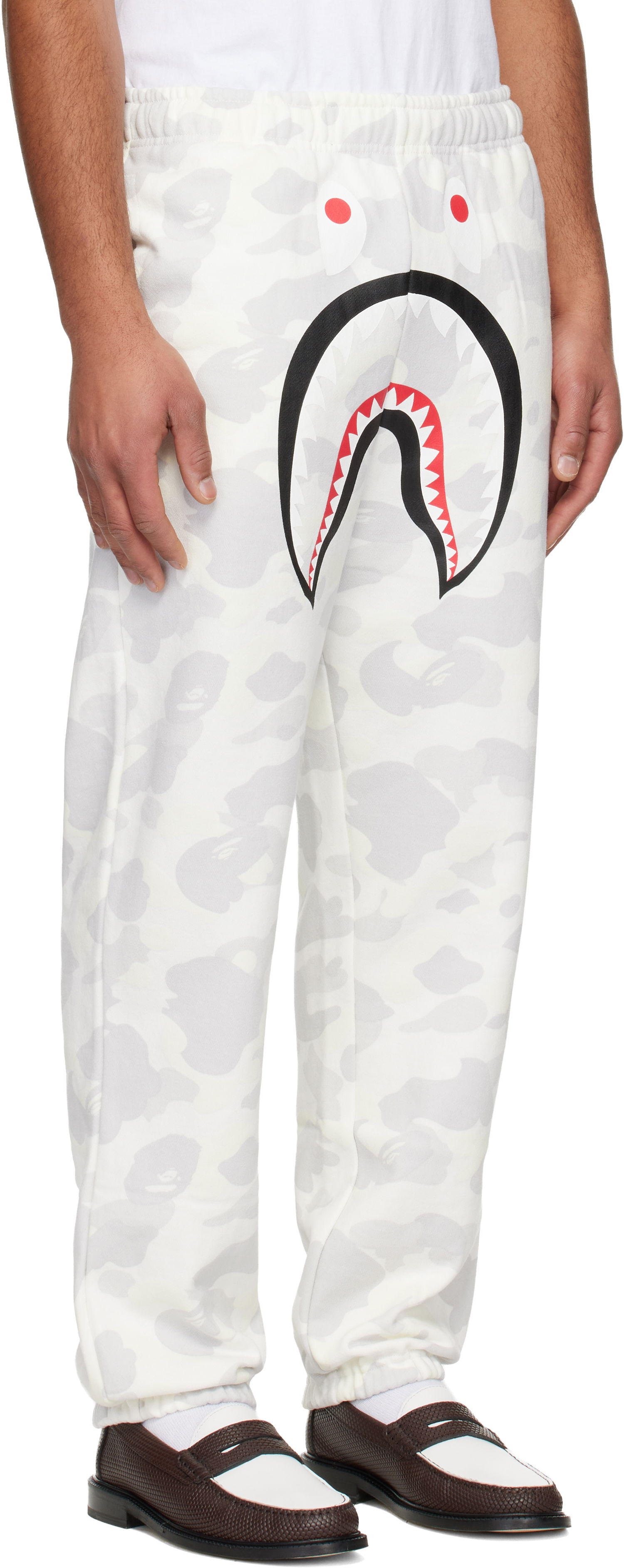 Tepláky BAPE City Camo Shark Relaxed Fit Sweatpants Biela | 001PTL801312M, 1