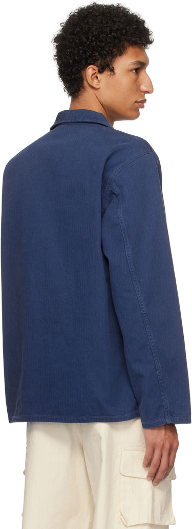 Košeľa Nudie Jeans Buddy Herringbone Chore Jacket Modrá | 160881, 2