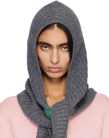Klobúk GANNI Ribbed Wool Mix Balaclava Šedá | A6925, 0
