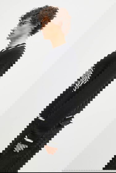 Sveter Maison Margiela MM6 Margiela V-Neck Graphic Sweater with Numeric Print Čierna | SH0HN0002, 1