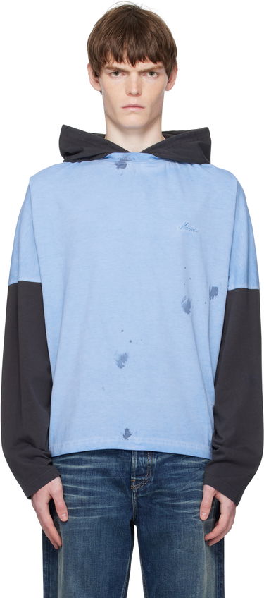 Mikina We11done We11done Painted Long Sleeve Hoodie Modrá | WD-TT2-25-784-U-BL, 0