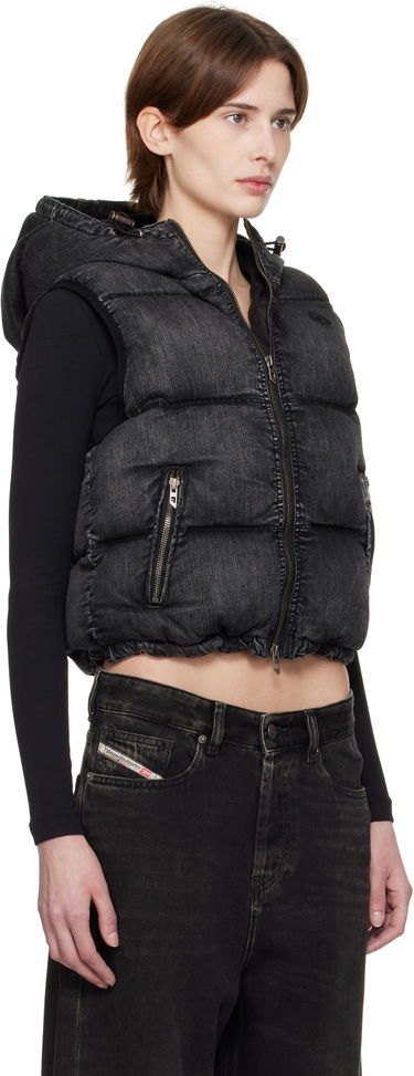 Vesta Diesel Diesel W-Hopper Cropped Puffer Vest Čierna | A16058 0ABCB, 1
