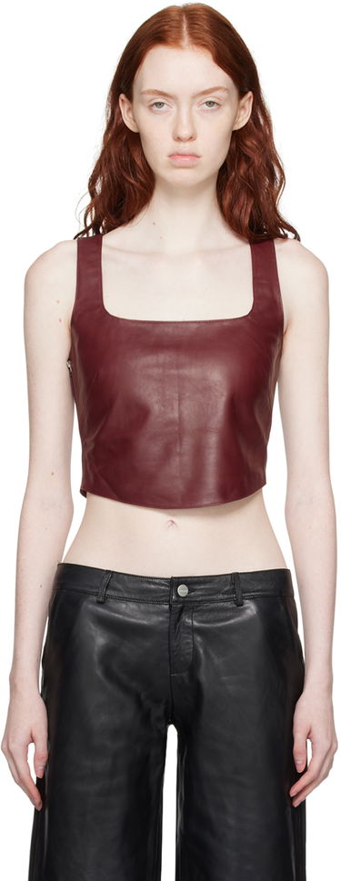 Tielko Miaou Miaou Zola Leather Tank Top Vínová | 7102RLUMB, 0