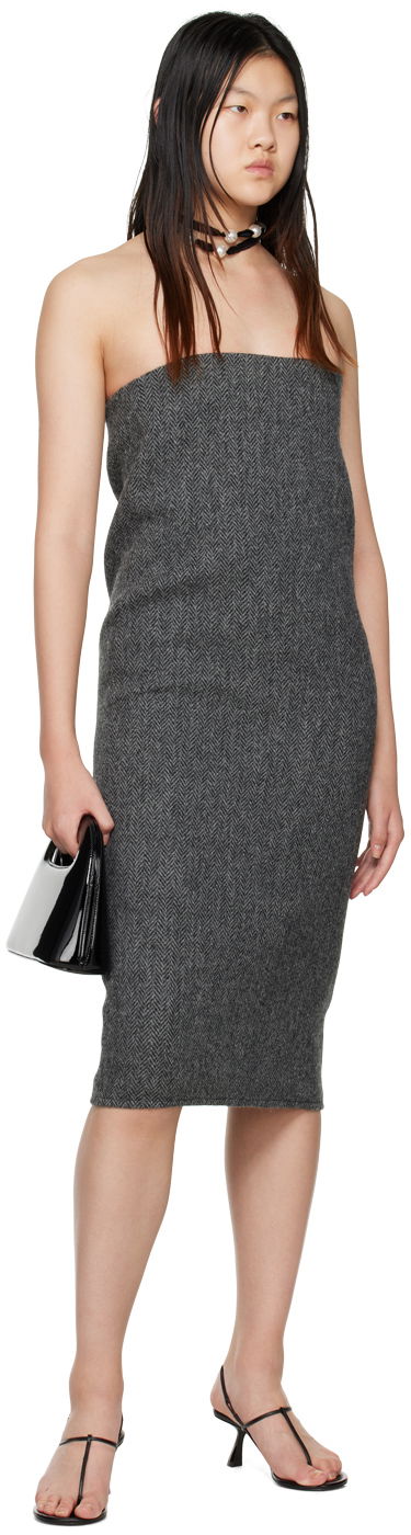 Šaty We11done We11done Women's Strapless Midi Dress Šedá | WD-OP3-22-194-W-GY, 3