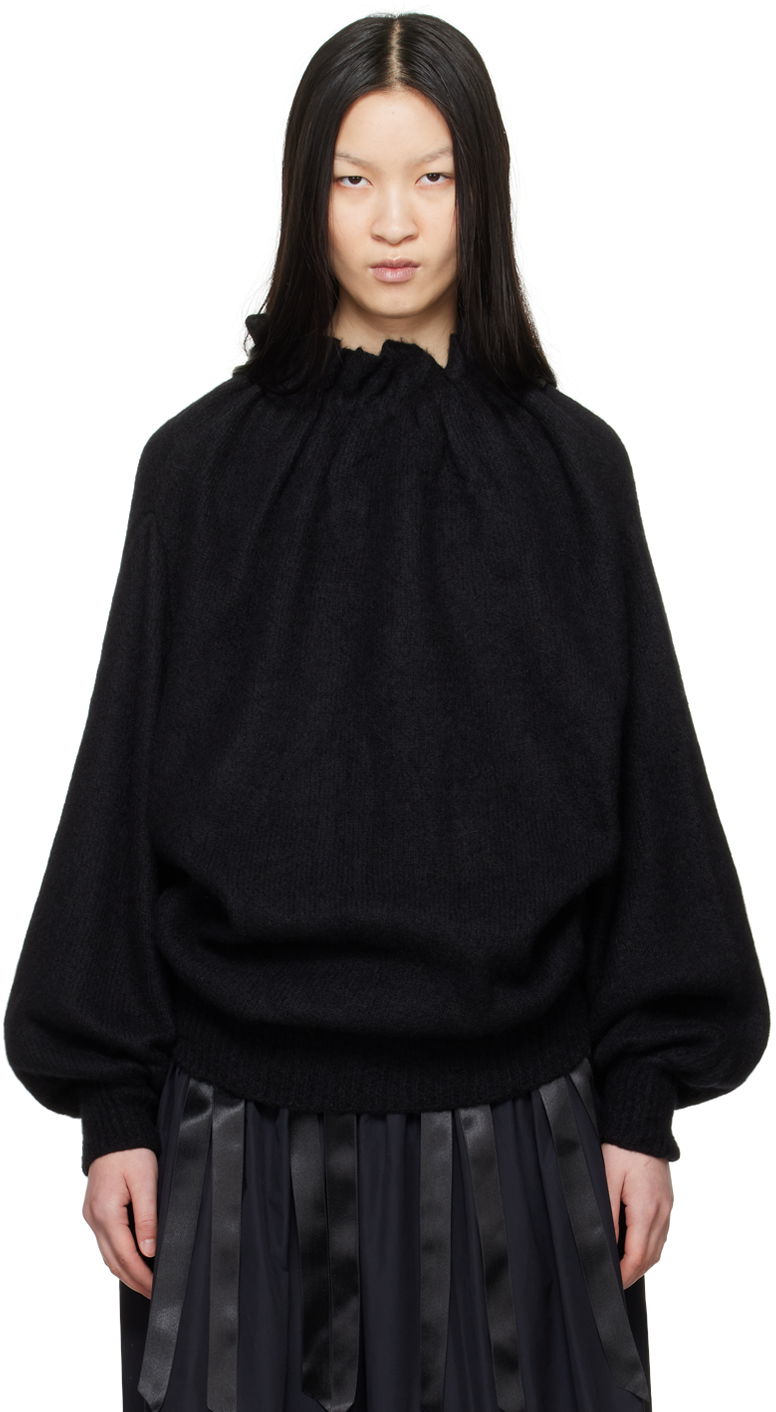 Sveter Simone Rocha Simone Rocha Gathered Pleated Neck Sweater Čierna | MIMK1 0657, 0