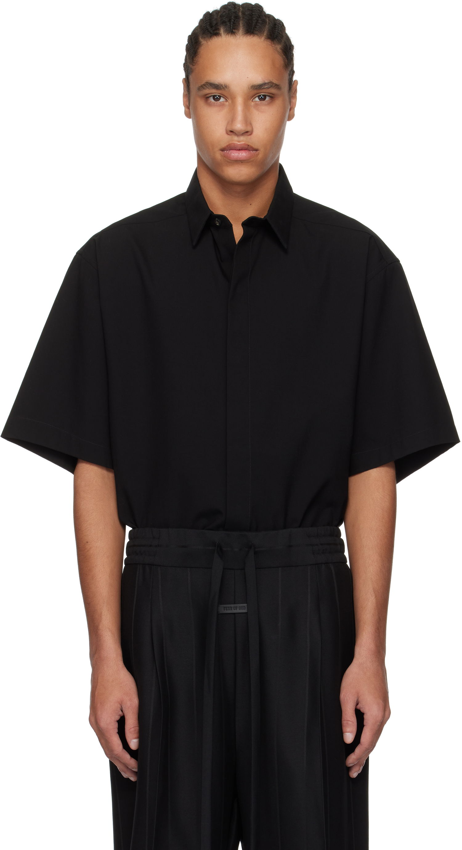 Košeľa Fear of God Fear of God Oxford Short Sleeve Shirt Čierna | FGE250-518OXF, 0