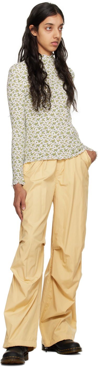 Nohavice rag & bone Becky Wide Leg Trousers Žltá | WAW22H70144614, 3