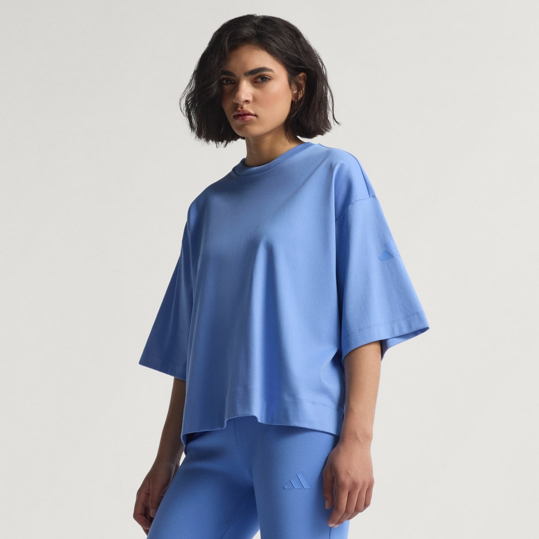 Tričko adidas Performance ALL SZN Soft Lux Relaxed T-Shirt Modrá | JV9890, 0