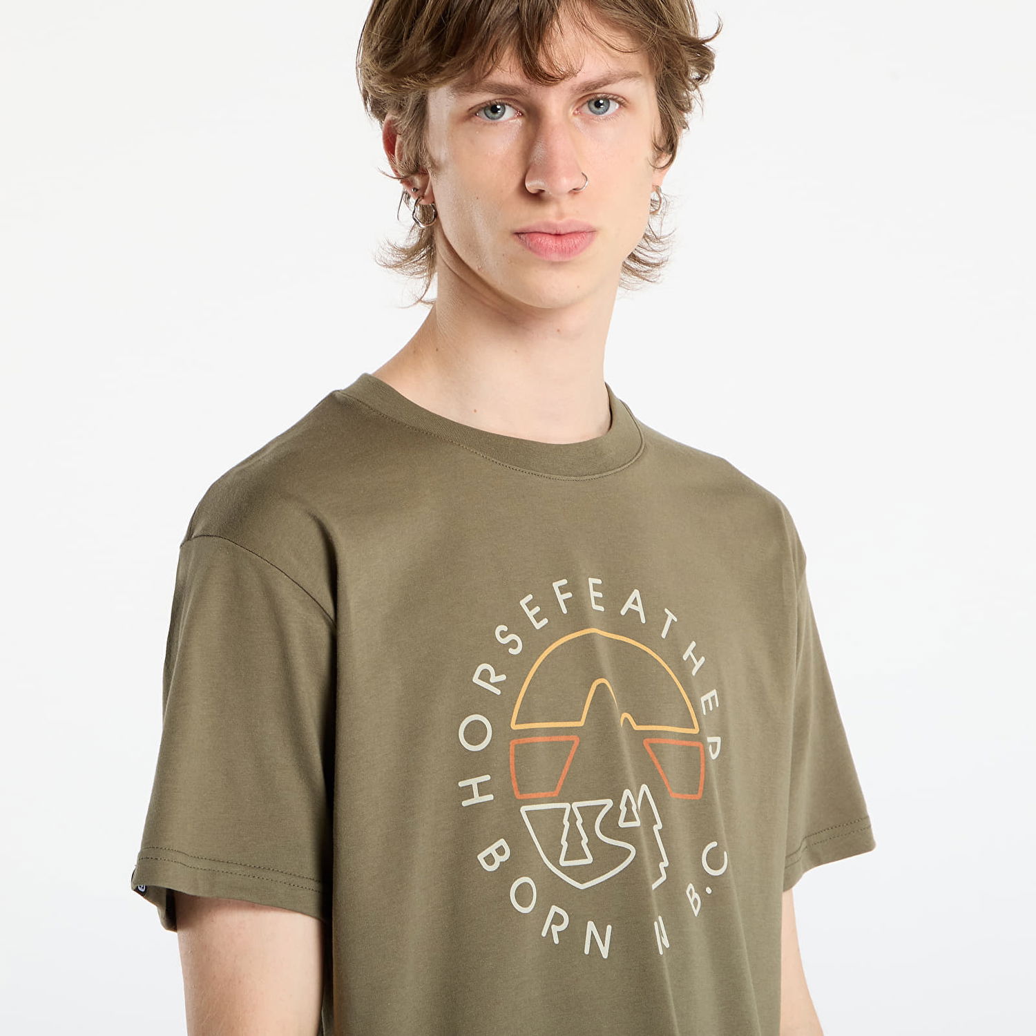 Tričko Horsefeathers Line Circle T-Shirt Zelené | SM1392A, 1