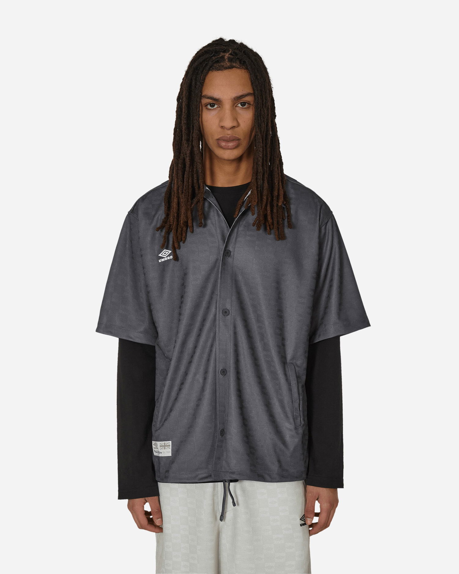 Košeľa Umbro Jacquard Shirt Dark Shadow Šedá | UBMW040FA25 BLK0014, 1