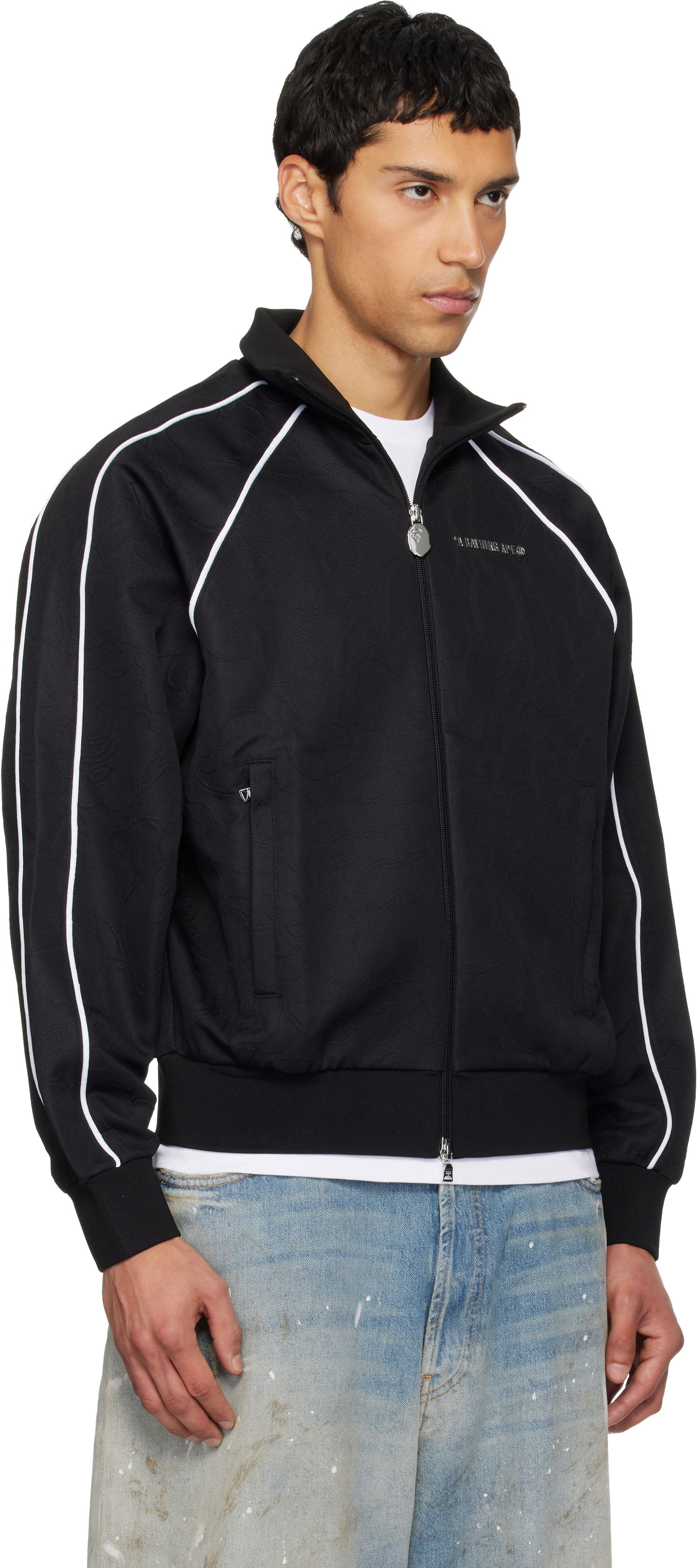 Bunda BAPE Line Camo Metal Logo Track Jacket Čierna | 001ZPL801317M, 1