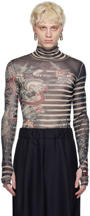 Košeľa Jean Paul Gaultier Gaultier Tattoo Print Turtleneck Béžová | 23/15-U-TO121-T537-595031, 0