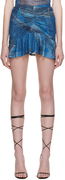 Miaou Alva Denim Print Miniskirt