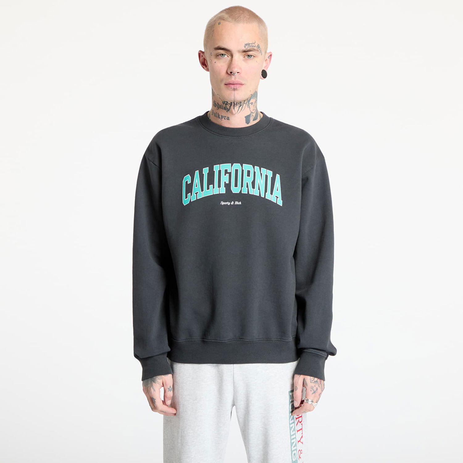 Sveter Sporty & Rich Sporty & Rich California Crewneck Sweatshirt Čierna | ST071514501BA02, 0