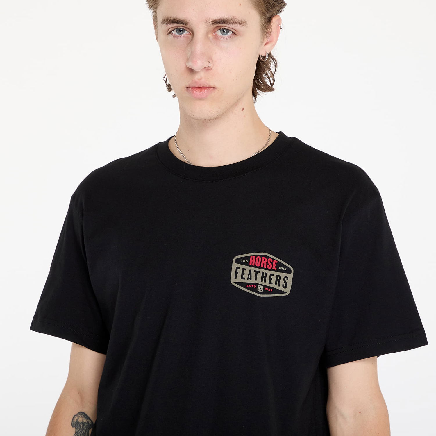 Tričko Horsefeathers Hexagon II T-Shirt Black M Čierna | SM1367A, 1