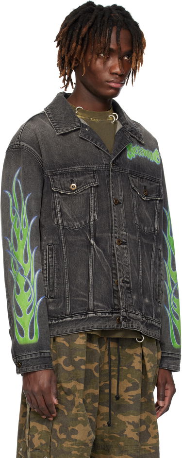Bunda We11done We11done Blaze Logo Denim Jacket Čierna | WD-DJ0-25-318-U-BK, 1