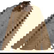 Brushed Polytech Merchant Jacket with Corduroy Collar and Patch Pockets