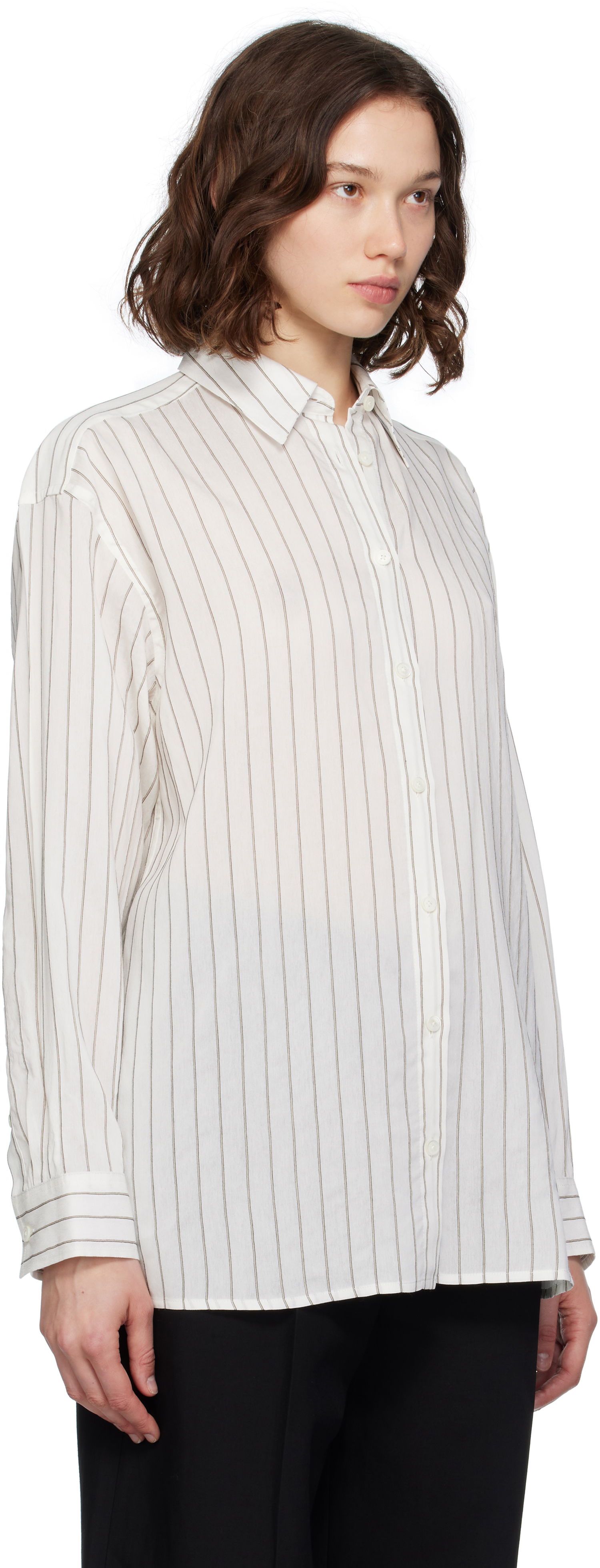 Košeľa TOTEME TOTEME Striped Button-Down Shirt Biela | 253-WRT0480-FB0439, 1