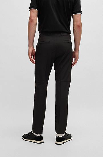 Nohavice BOSS Regular Fit Water-Repellent Stretch Trousers Čierna | 50495487, 1