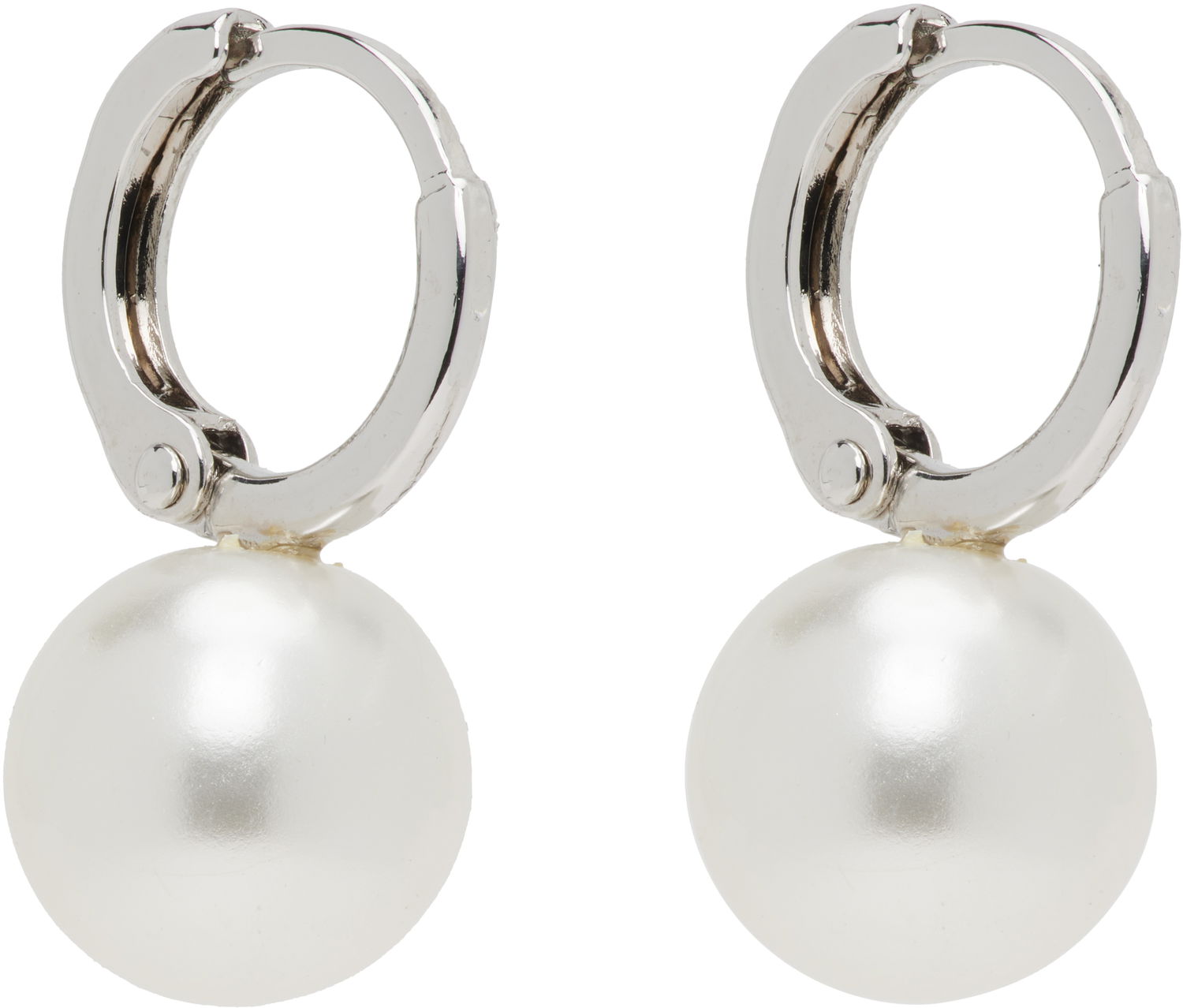 Náušnice Simone Rocha Simone Rocha Small Pearl Hoop Earrings Biela | ERG84 0904, 1