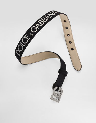 Opasok Dolce & Gabbana Canvas And Calfskin DG Logo Belt Čierna | EC0083A00698B979, 3