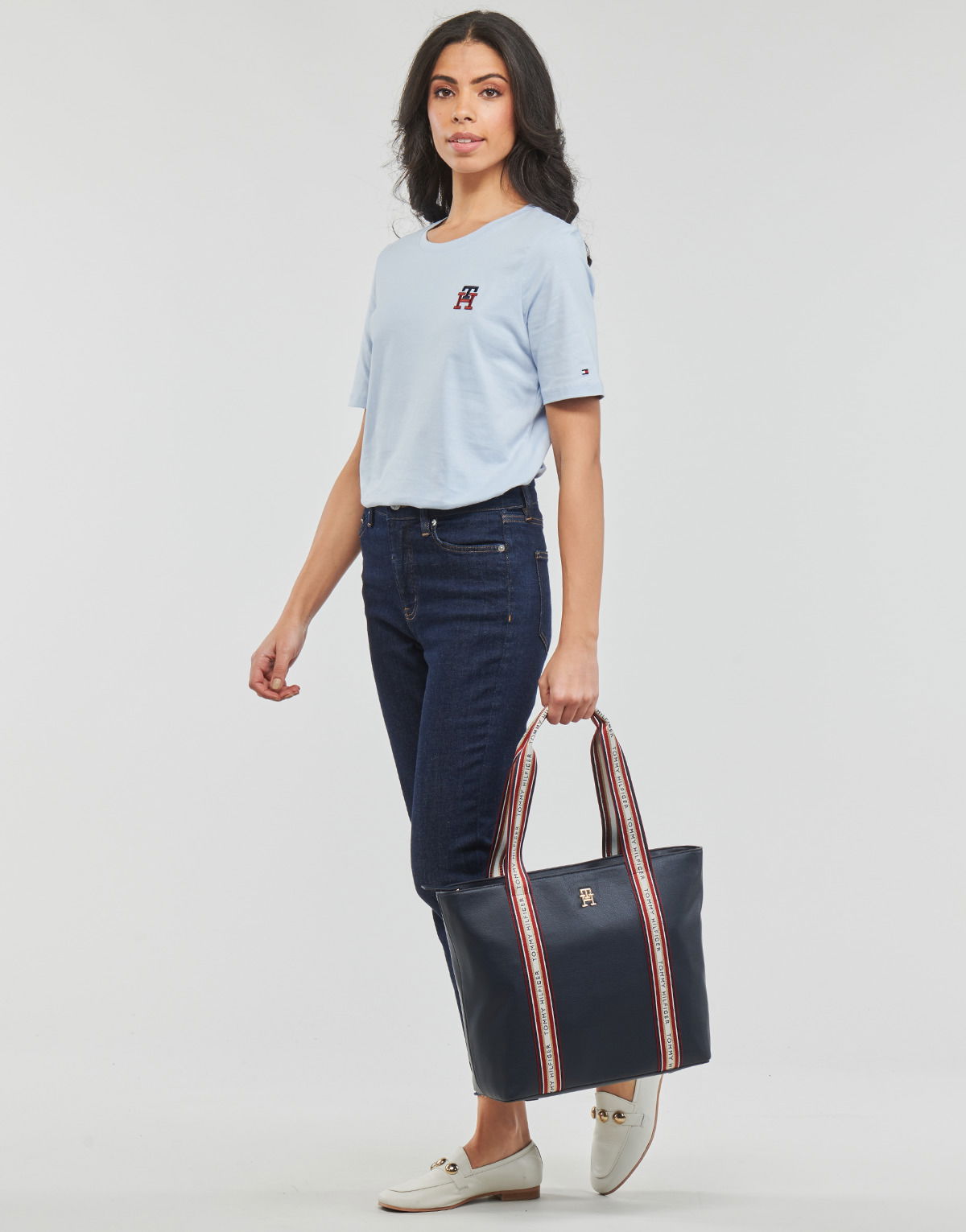 Tričko Tommy Hilfiger T shirt REG MONOGRAM EMB C-NK SS Modrá | WW0WW37433-C1O, 1