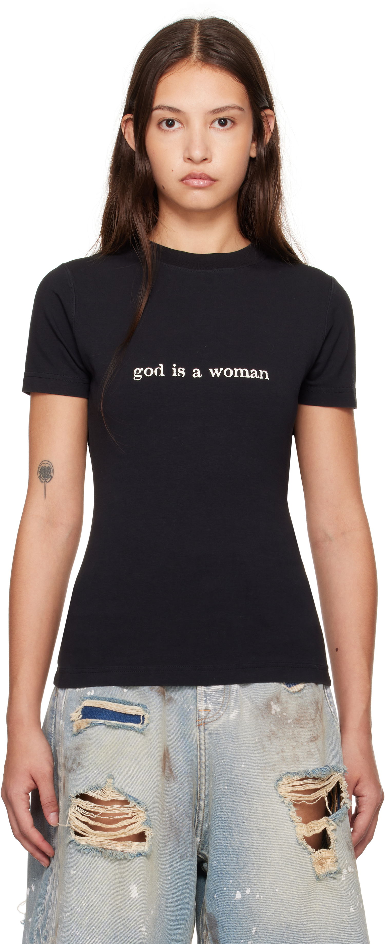 Tričko VETEMENTS 'God Is A Woman' Fitted T-Shirt Čierna | WA66TR620B, 0