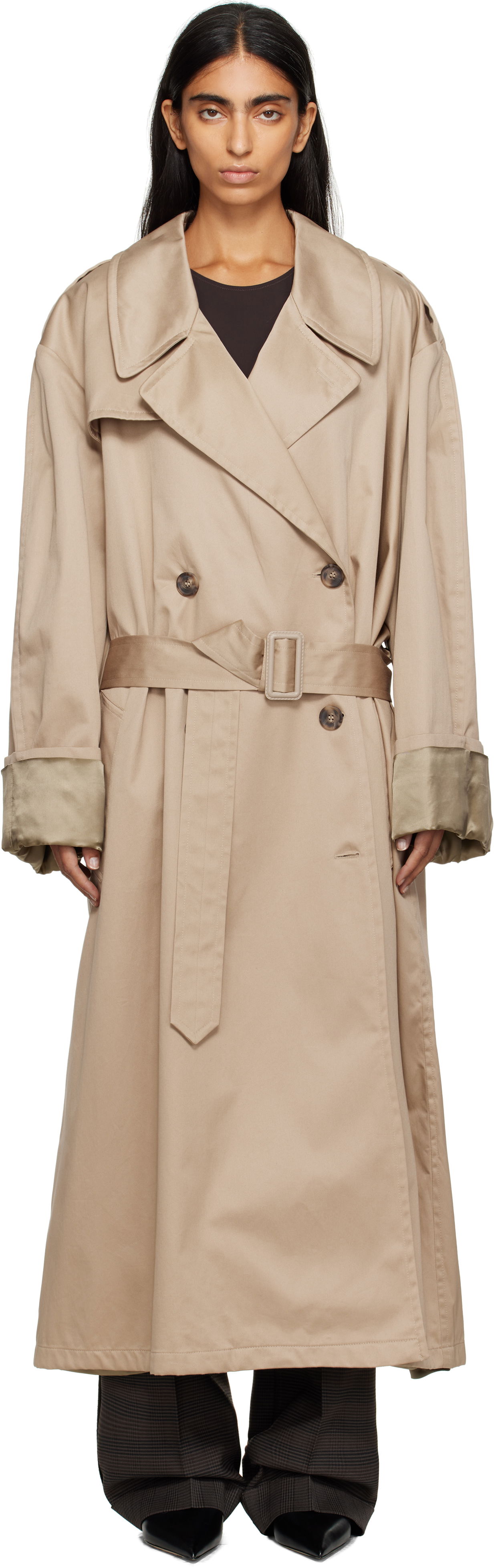 Trenčkot Maison Margiela MM6 Maison Margiela Cotton Trench Coat Béžová | S52AH0081 M35368, 0