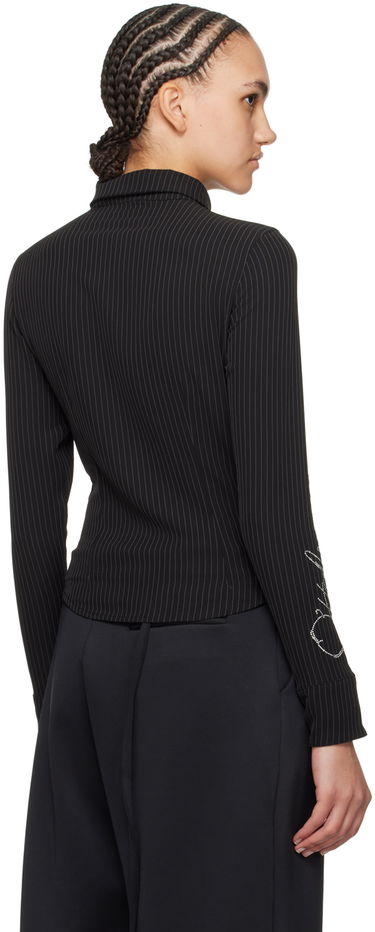 Košeľa Ottolinger Ottolinger Pinstriped Zip Shirt Čierna | 1103003, 2