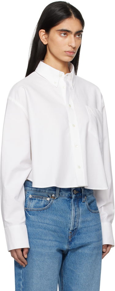 Košeľa AMI AMI Paris Cropped Oversized Shirt Biela | USH123.CO0031, 4