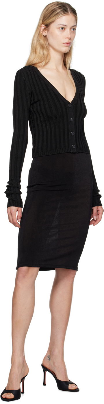 Sveter GUIZIO Guizio Slinky Rib Knit Cardigan Čierna | P24108S023, 3