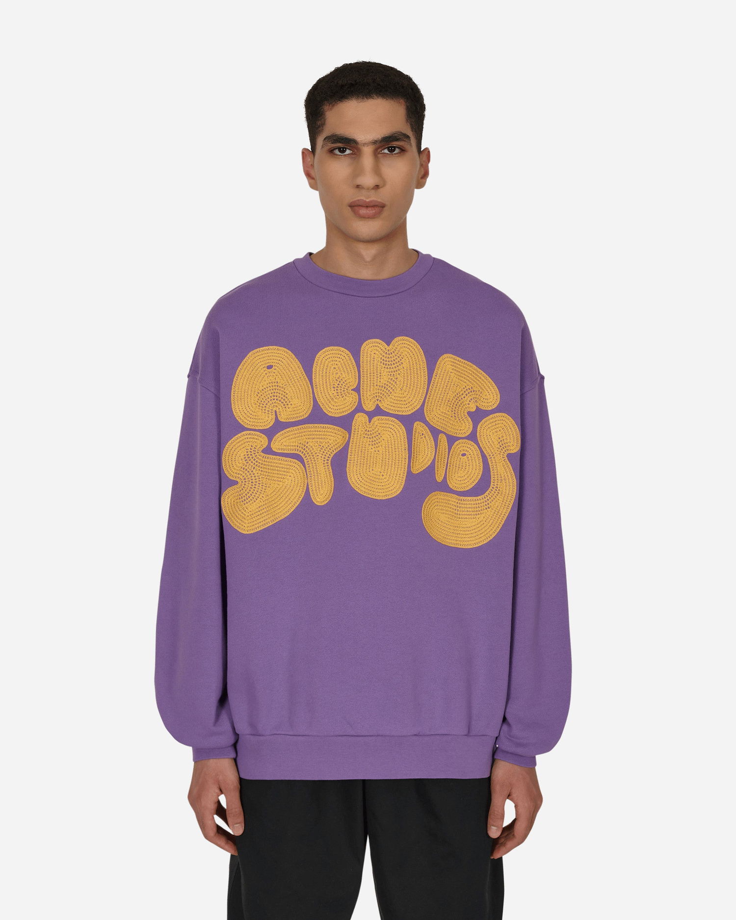 Mikina Acne Studios Fyre Bubble Logo Crew Sweat Fialová | BI0172-ADI, 0