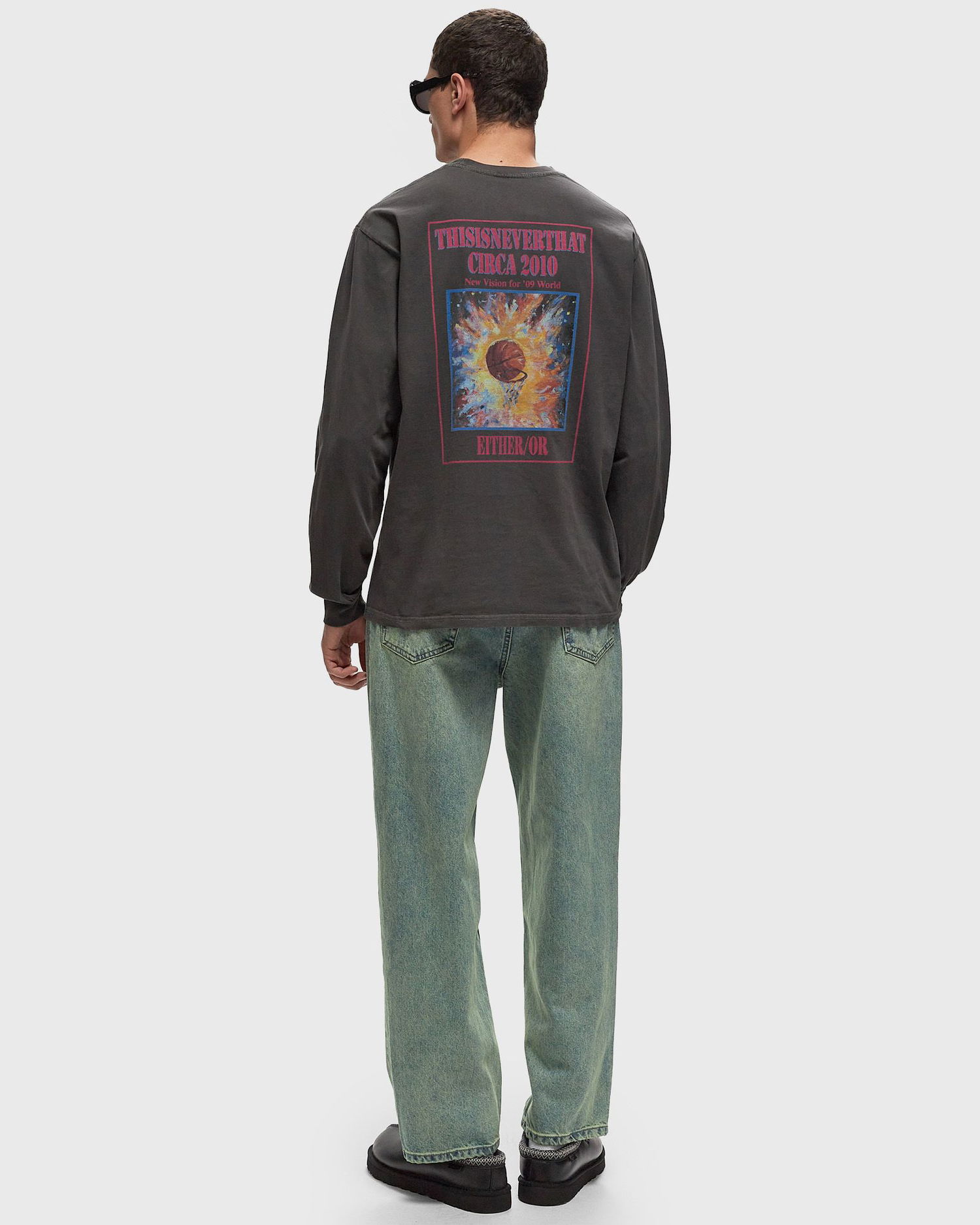 Tričko thisisneverthat Basketball Hoop Graphic Longsleeve T-Shirt Šedá | TN243TTSLT04CHA, 1