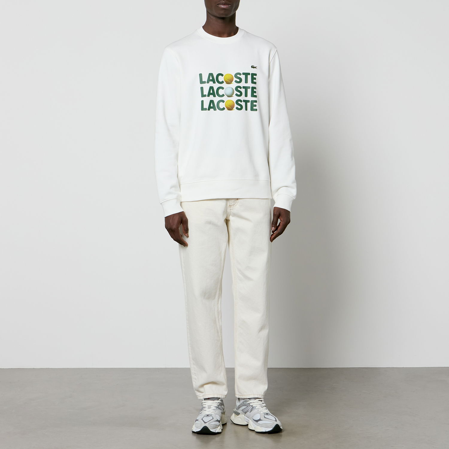 Mikina Lacoste Vintage Ad Loopback Cotton-Jersey Biela | SH7421-70V, 0